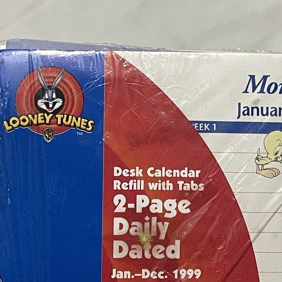 Vintage 1999 Looney Tunes Tweety Bird Desk Calendar Refill with Tabs Never Used - Picture 6 of 6